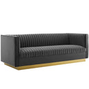 Sanguine 3 Piece Vertical Channel Tufted Upholstered Performance Velvet Set