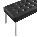Loft Tufted Large Upholstered Faux Leather Bench