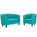 Prospect 2 Piece Upholstered Fabric Loveseat and Armchair Set