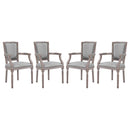 Penchant Dining Armchair Upholstered Fabric Set of 4