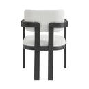 Portland Arm Chair with Snow White Fabric in Black (2 Per Carton)