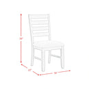 Farmington Ladder Back Dining Side Chair with Light Beige Fabric in Washed Stone (2 Per Carton)