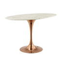 Lippa 48" Oval Artificial Marble Dining Table