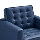 Loft Tufted Upholstered Faux Leather Armchair