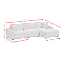 Arizona 3PC Sectional Set with RHF Chaise in Steno Black