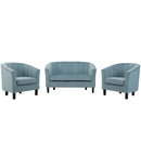 Prospect Channel Tufted 3 Piece Performance Velvet Set