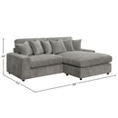 Reversible Sectional Sofa w/6 Pillows