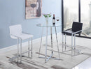 G100026 Contemporary Chrome and Glass Bar Table