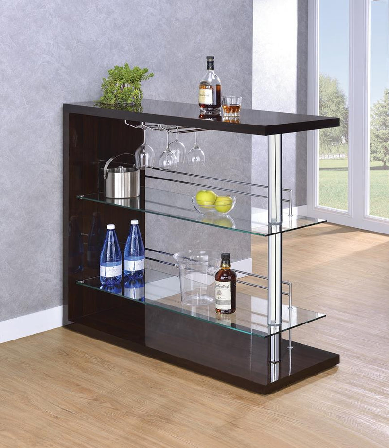 G100166 Two-Shelf Contemporary Cappuccino Bar Unit