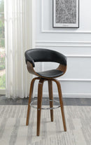 G100205 Contemporary Walnut and Black Bar Stool