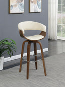 G100206 Contemporary Walnut and Cream Bar Stool
