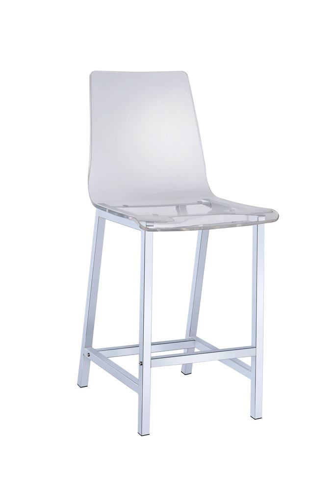 Everyday Contemporary Clear and Chrome Bar Stool