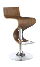 G100396 Contemporary Walnut Adjustable Bar Stool
