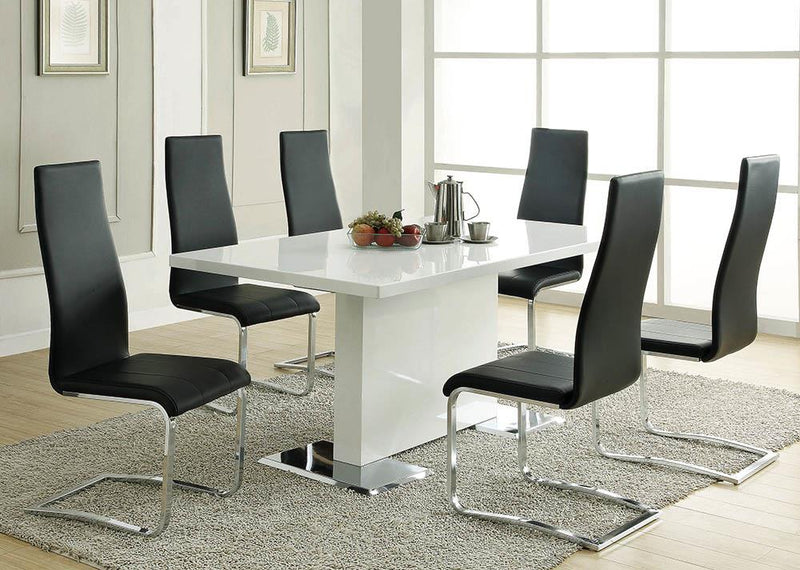 G102310 Contemporary Black and Chrome Dining Chair