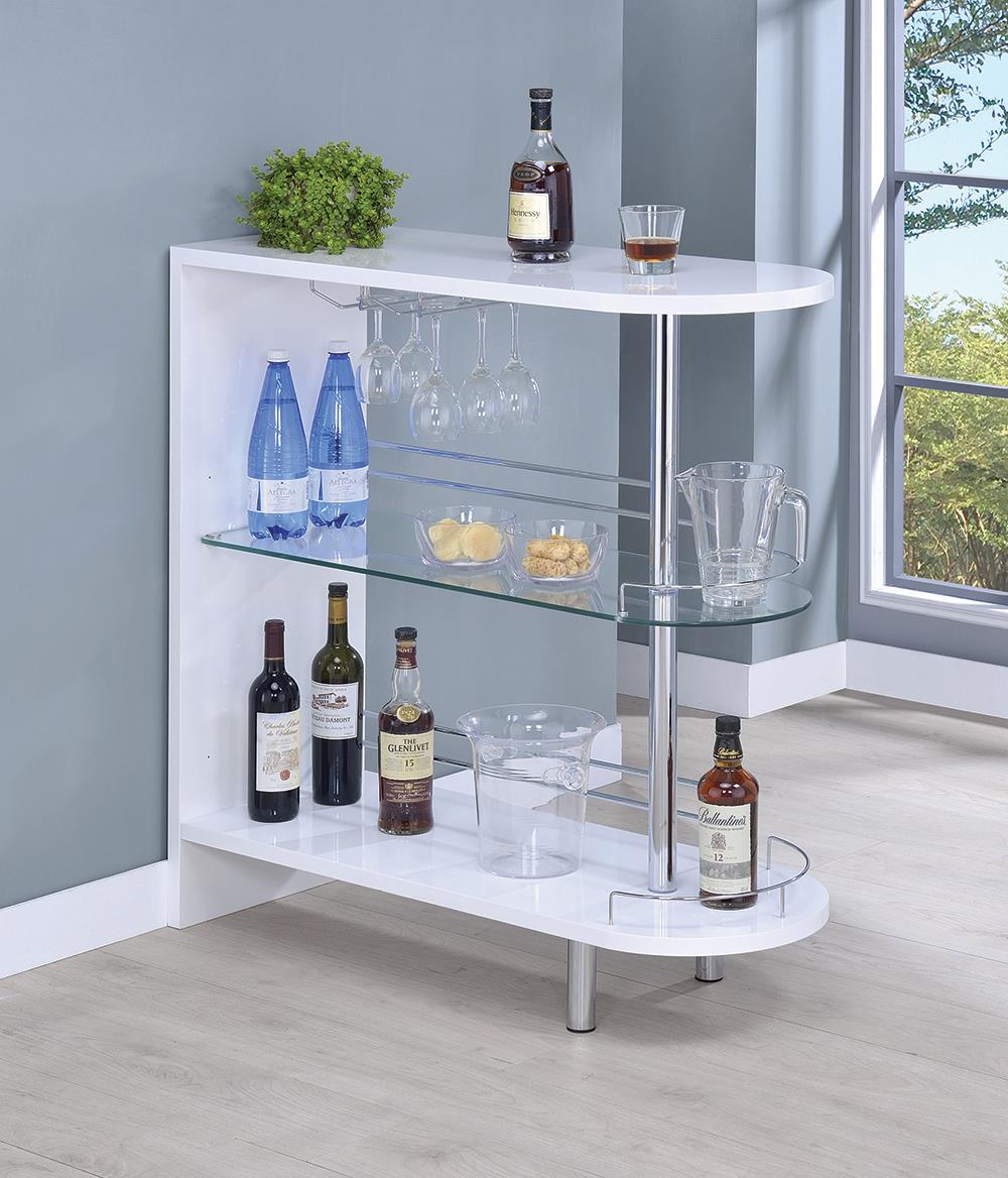 G101064 Contemporary Glossy White Bar Table | Bar Unit