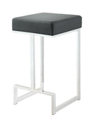 G105253 Contemporary Chrome and Black Counter-Height Stool