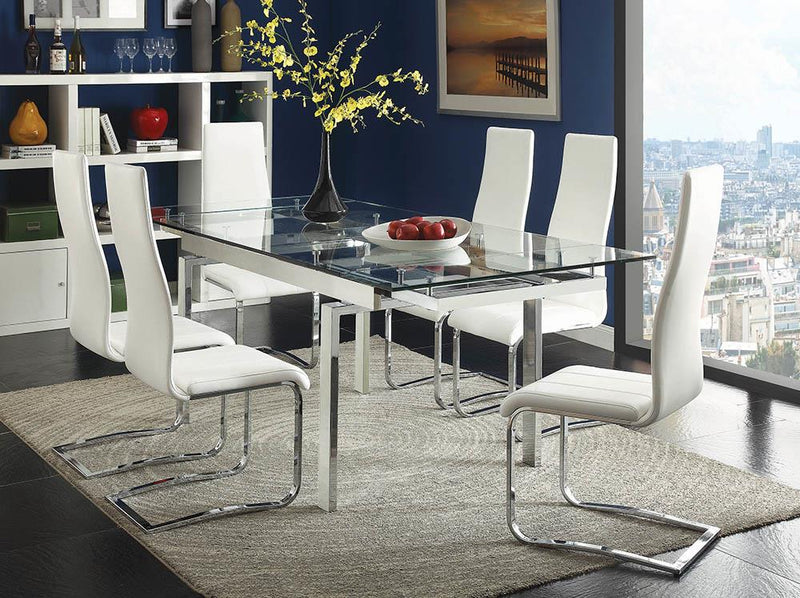 G106281 Contemporary Wexford Chrome Dining Table