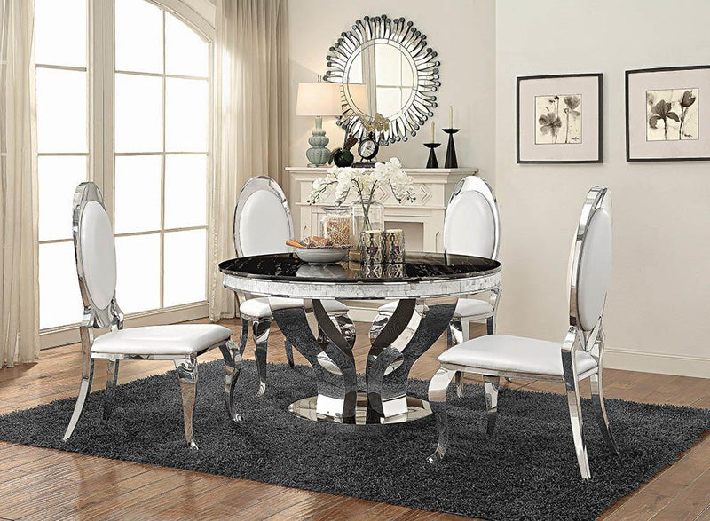 Anchorage Hollywood Glam Silver Dining Table