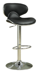 G120359 Contemporary Chrome and Black Adjustable Bar Stool