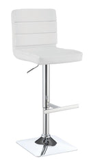 G120694 Contemporary Adjustable White Bar Stool with Chrome Finish