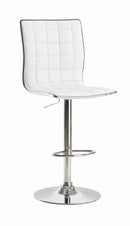 Waffle Adjustable White and Chrome Bar Stool