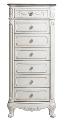 Homelegance Cinderella 7 Drawer Tall Chest Antique White with Grey Rub-Through 1386NW-12