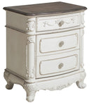 Homelegance Cinderella Night Stand in Antique White with Grey Rub-Through 1386NW-4