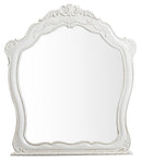 Homelegance Cinderella Mirror in Antique White with Grey Rub-Through 1386NW-6