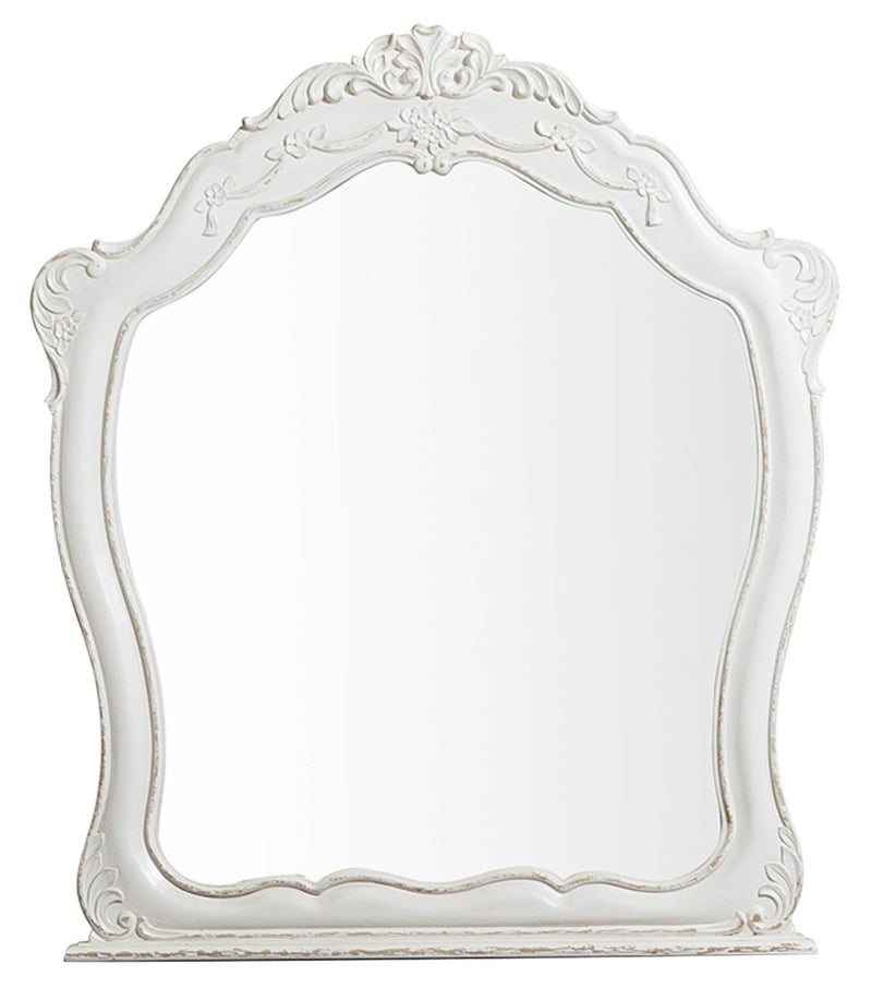 Homelegance Cinderella Mirror in Antique White with Grey Rub-Through 1386NW-6