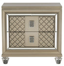 Homelegance Furniture Loudon 2 Drawer Nightstand in Champagne Metallic 1515-4
