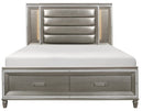 Homelegance Tamsin Queen Upholstered Storage Bed in Silver Grey Metallic 1616-1*