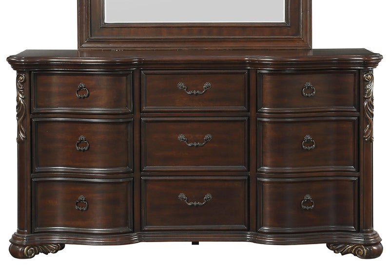 Homelegance Royal Highlands 9 Drawer Dresser in Rich Cherry 1603-5