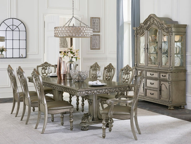 Homelegance Catalonia Dining Table in Platinum Gold 1824PG-112*
