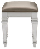 Homelegance Avondale Vanity Stool in Silver 1646-14