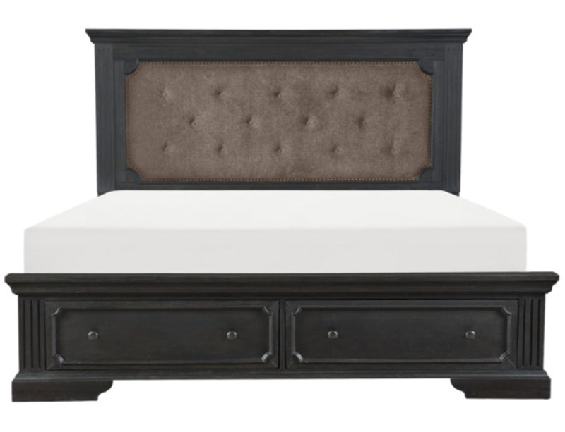 Homelegance Bolingbrook Queen Upholstered Storage Platform Bed in Coffee 1647-1*