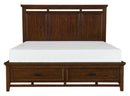 Homelegance Frazier King Upholstered Storage Platform Bed in Dark Cherry 1649K-1EK*