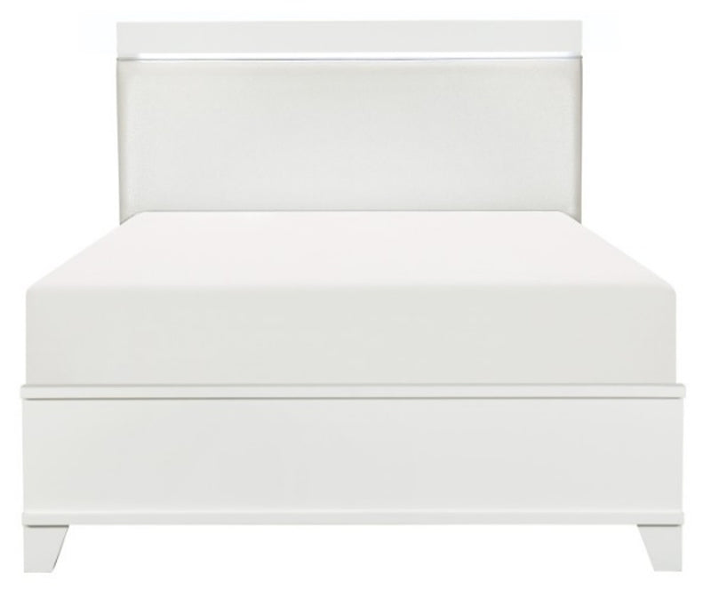 Homelegance Kerren Full Platform Bed in White 1678WF-1*