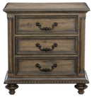 Homelegance Furniture Rachelle 3 Drawer Nightstand in Weathered Pecan 1693-4
