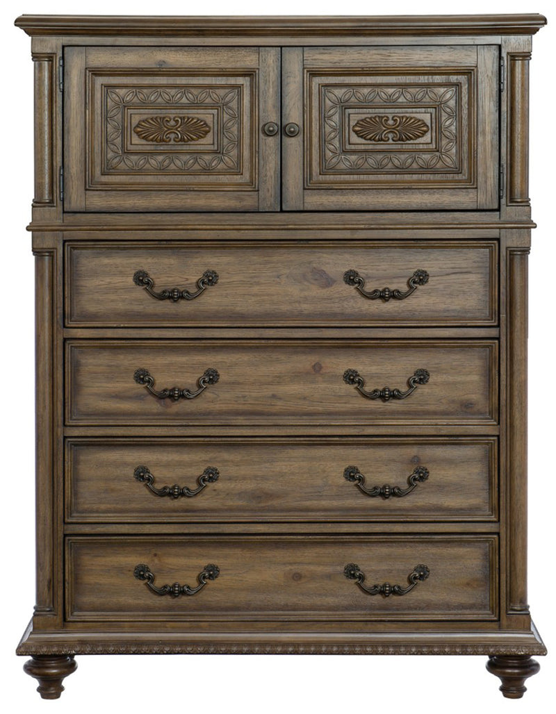 Homelegance Furniture Rachelle 4 Drawer Chest in Weathered Pecan 1693-9