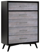 Homelegance Raku 5 Drawer Chest in Gray 1711-9