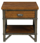 Homelegance Holverson Nightstand in Rustic Brown & Gunmetal 1715-4