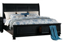 Homelegance Laurelin Queen Sleigh Platform Storage Bed in Black 1714BK-1