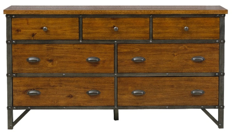 Homelegance Holverson Dresser in Rustic Brown & Gunmetal 1715-5