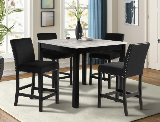 5-Piece White Counter Height Dining Set
