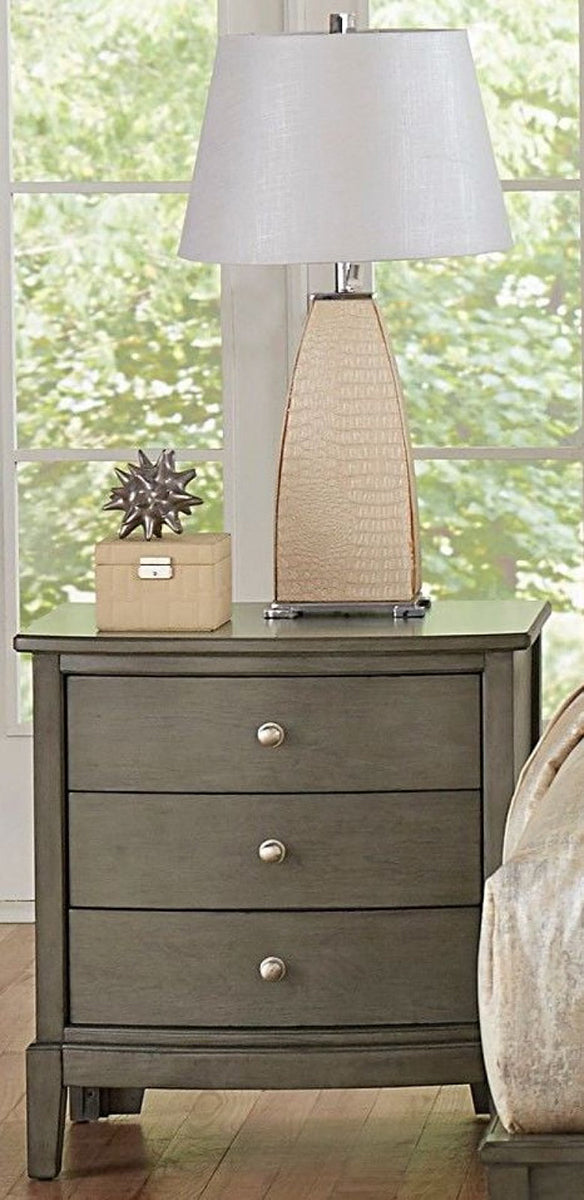Homelegance Cotterill 3 Drawer Nightstand in Gray 1730GY-4