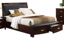 Homelegance Lyric King Sleigh Storage Bed in Dark Espresso 1737KNC-1EK