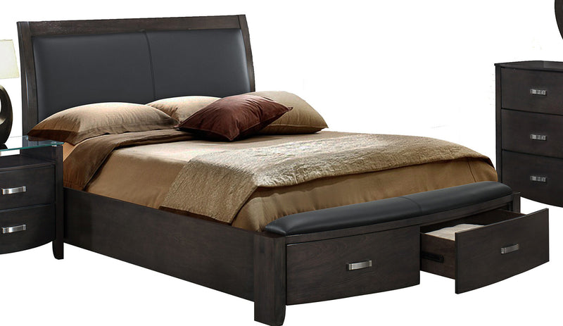 Homelegance Lyric King Sleigh Storage Bed in Brownish Gray 1737KNGY-1EK