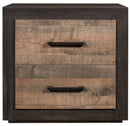 Homelegance Miter Nightstand in Rustin Mahogany & Dark Ebony 1762-4