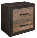 Homelegance Miter Nightstand in Rustin Mahogany & Dark Ebony 1762-4
