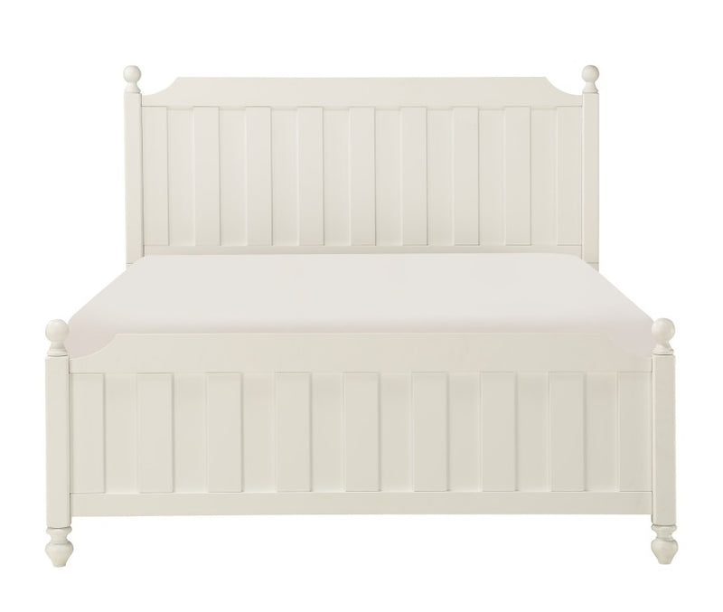 Homelegance Wellsummer Queen Panel Bed in White 1803W-1*